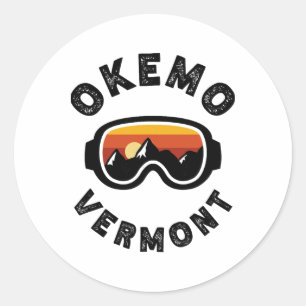 Okemo Skiing Ski Snowboarding In Vermont, New Engl Classic Round Sticker