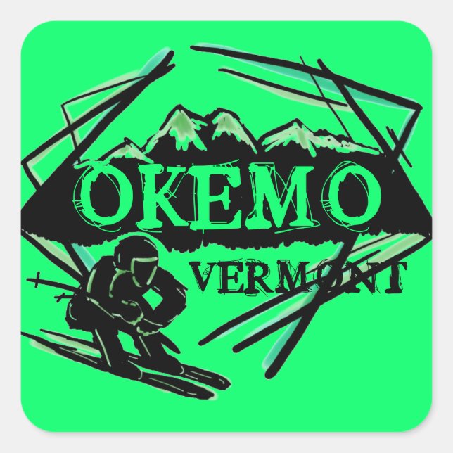 Okemo Vermont green mountain ski stickers (Front)