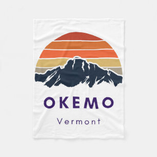 Okemo Vermont Skiing Snowboarding Hikers Gifts For Fleece Blanket