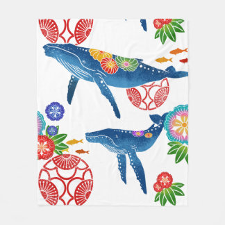 Okianawan bingata style whale pattern blanket