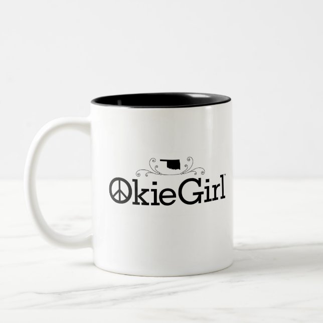 Okie Girl Oklahoma Two-Tone Coffee Mug (Left)