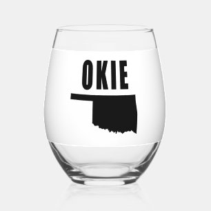 OKIE Oklahoma Stemless Wine Glass