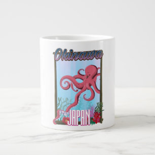 Okinawa Japan Squid travel poster Large Coffee Mug