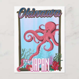 Okinawa Japan Squid travel poster Postcard