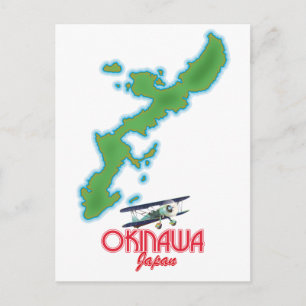 Okinawa Japan travel map Postcard