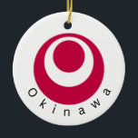 Okinawa National Flag Ornament<br><div class="desc">Ornament displaying the national flag of Okinawa,  Japan.</div>