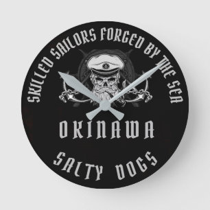 OKINAWA SALTY DOGS ROUND CLOCK