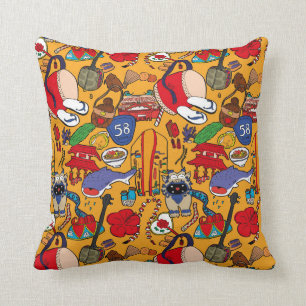 Okinawa theme uchina illustration pillow 沖縄