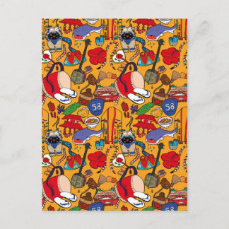 Okinawa theme uchina illustration postcard 沖縄