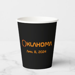 Oklahoma 2024 Total Solar Eclipse Paper Cups