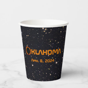 Oklahoma 2024 Total Solar Eclipse Paper Cups