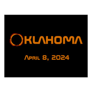 Oklahoma 2024 Total Solar Eclipse  Poster