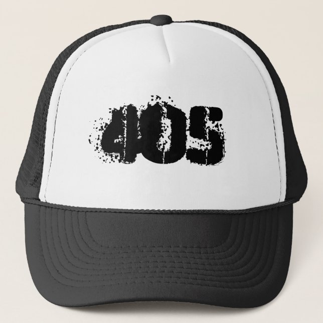 Oklahoma 405 area code. trucker hat (Front)