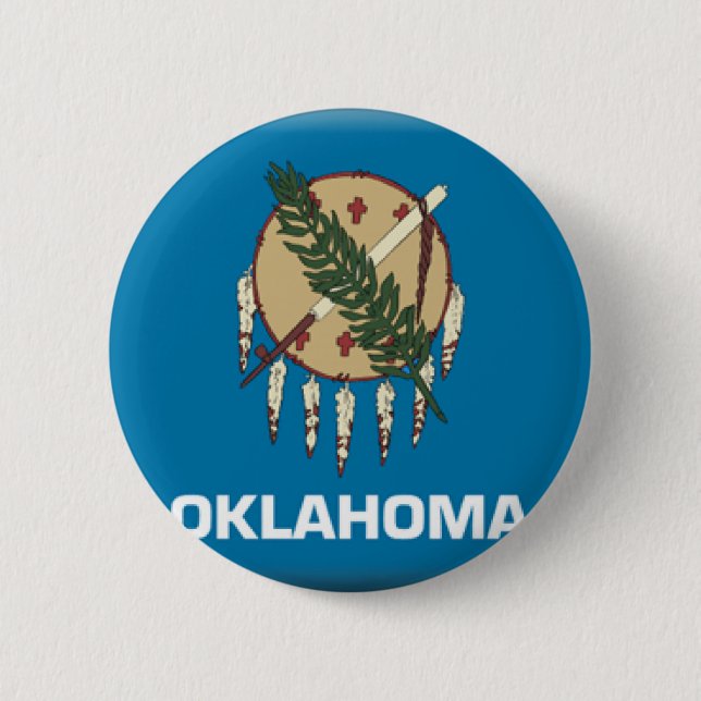 Oklahoma 6 Cm Round Badge (Front)
