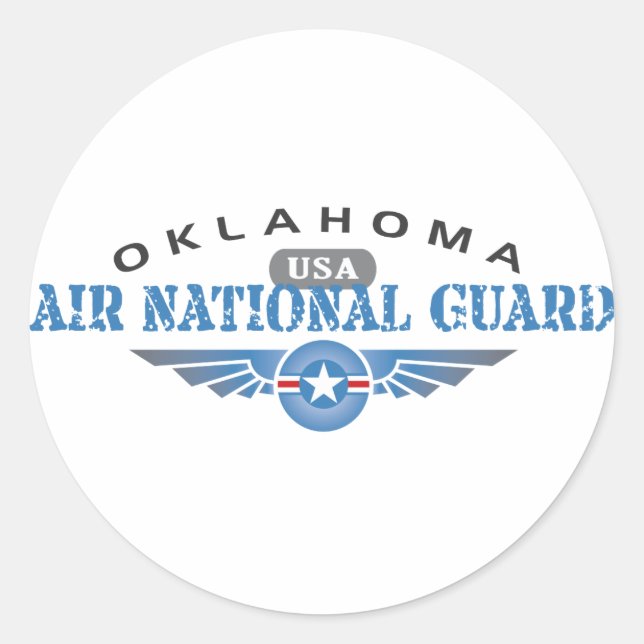 Oklahoma Air National Guard Classic Round Sticker (Front)