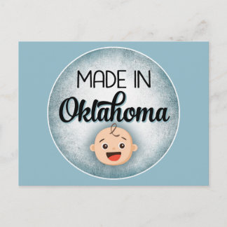 Oklahoma Baby Funny Blue New Boy Postcard
