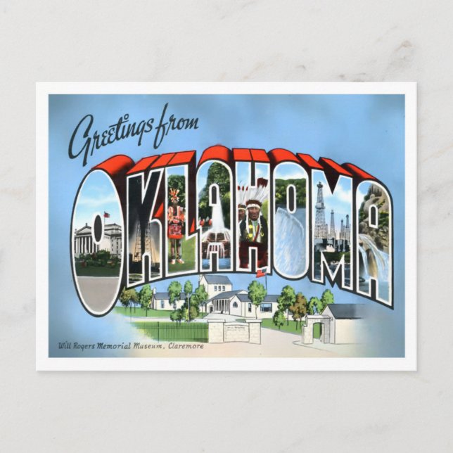 Oklahoma Big Letters Postcard (Front)