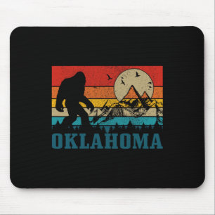 Oklahoma Bigfoot Vintage Mountains Hiking Camping Mouse Pad
