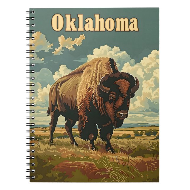 Oklahoma Bison Vintage  Notebook (Front)