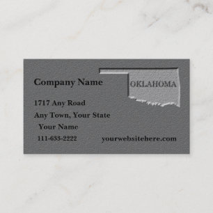 Oklahoma Business card carved stone look