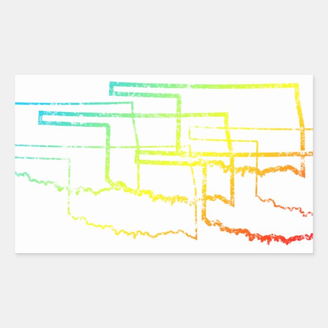 oklahoma chill blur rectangular sticker (Front)