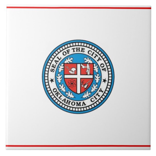 Oklahoma city flag ceramic tile (Front)