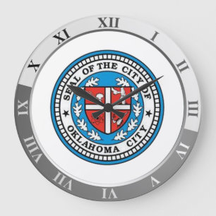 Oklahoma City flag Large Clock
