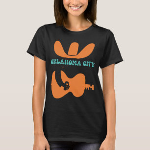 Oklahoma City Guitar Hat Orange Travel T-Shirt