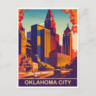 Oklahoma City in Autumn, Travel Postcard