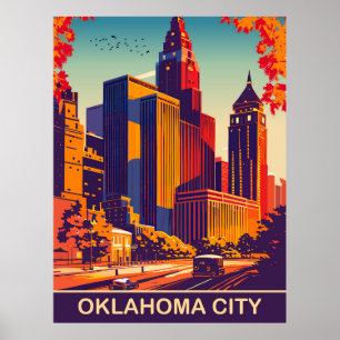 Oklahoma City in Autumn, Travel Poster