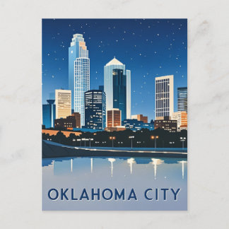 Oklahoma City Night View Postcard