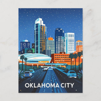 Oklahoma City Night View Postcard