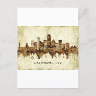 Oklahoma City Oklahoma Cityscape Holiday Postcard