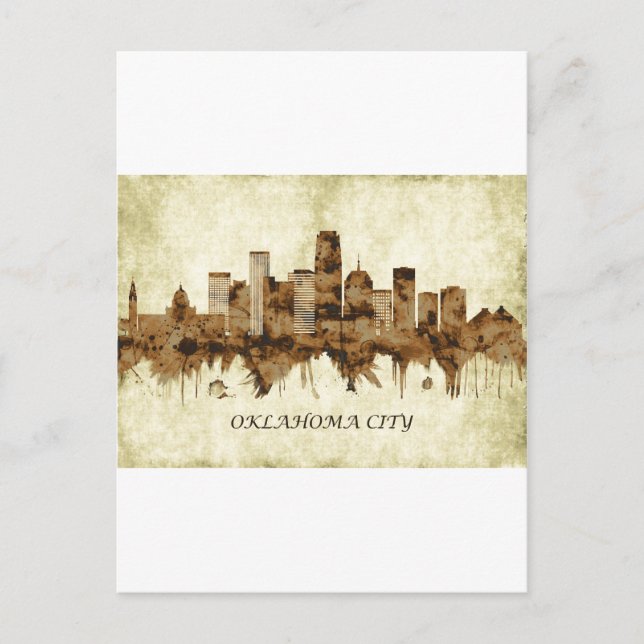 Oklahoma City Oklahoma Cityscape Holiday Postcard (Front)