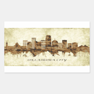 Oklahoma City Oklahoma Cityscape Rectangular Sticker