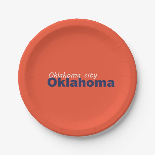 Oklahoma city, Oklahoma Paper Plates (Front)