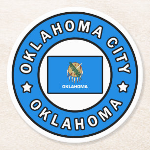 Oklahoma City Oklahoma Round Paper Coaster