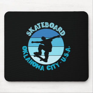 Oklahoma City Oklahoma Skateboarder Urn Skateboard Mouse Pad