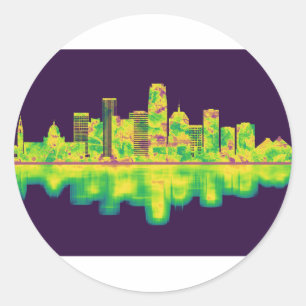 Oklahoma City Oklahoma Skyline Classic Round Sticker