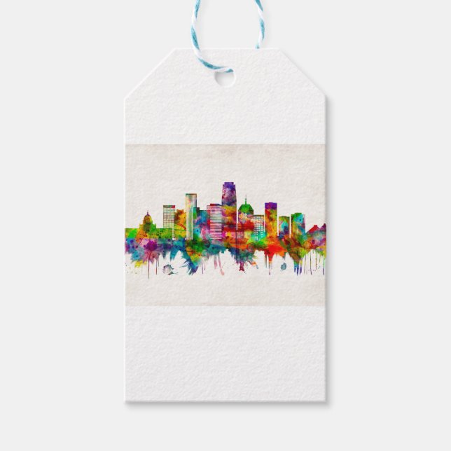 Oklahoma City Oklahoma Skyline Gift Tags (Front)