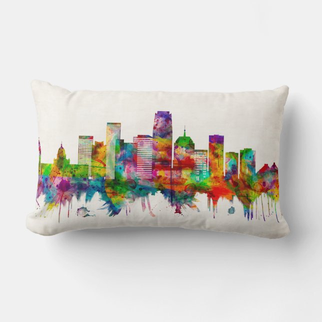 Oklahoma City Oklahoma Skyline Lumbar Cushion (Front)