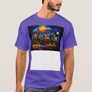 Oklahoma City Skyline Celestial Symphony 3D Starry T-Shirt