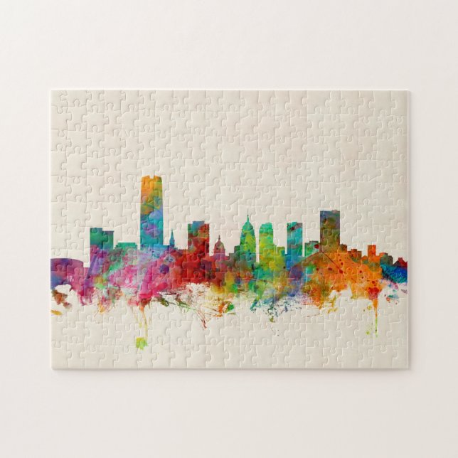 Oklahoma City Skyline Cityscape Jigsaw Puzzle (Horizontal)