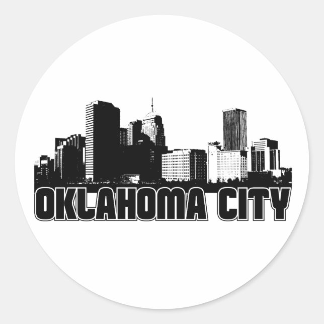 Oklahoma City Skyline Classic Round Sticker (Front)