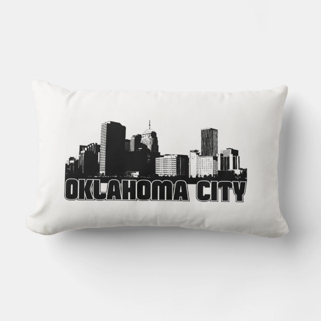 Oklahoma City Skyline Lumbar Cushion (Front)