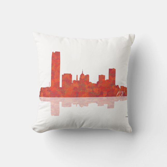 OKLAHOMA CITY SKYLINE - Throw Pillow (Front)