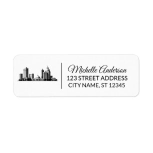 Oklahoma City Stylised Skyline Return Address  Label
