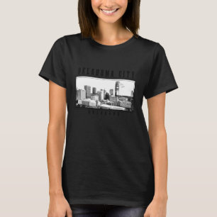 Oklahoma City Vintage Skyline Black & White Vintag T-Shirt
