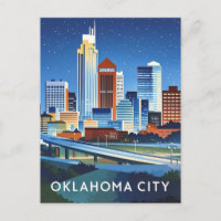 Oklahoma City water colour skyline