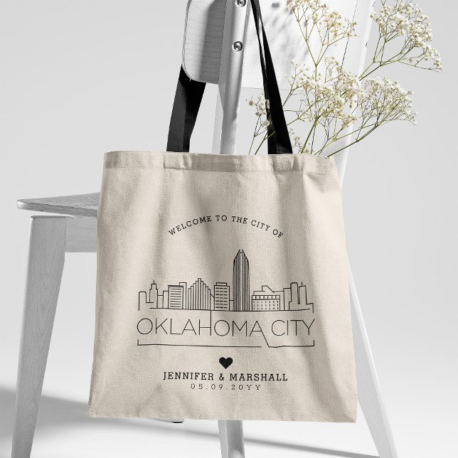 Oklahoma City Wedding | Stylised Skyline Tote Bag (Creator Uploaded)
